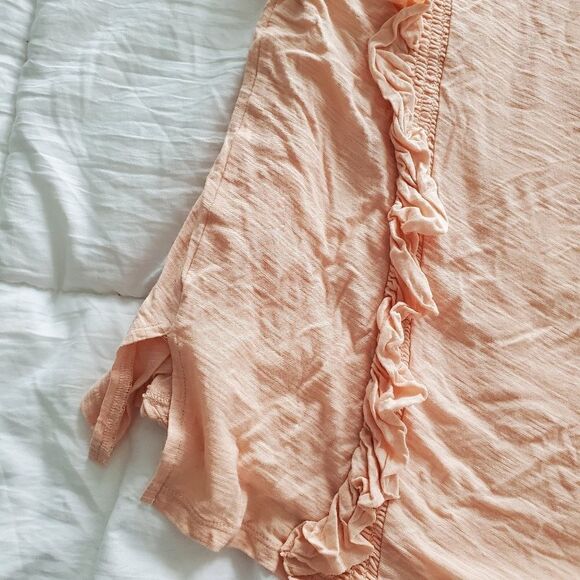 Vince Camuto Peach Ruffle T-shirt - Picture 7 of 9